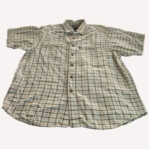 Ex Officio top Travel Wear Plaid Short Sleeve Mens Shirt M earthcore campcore
